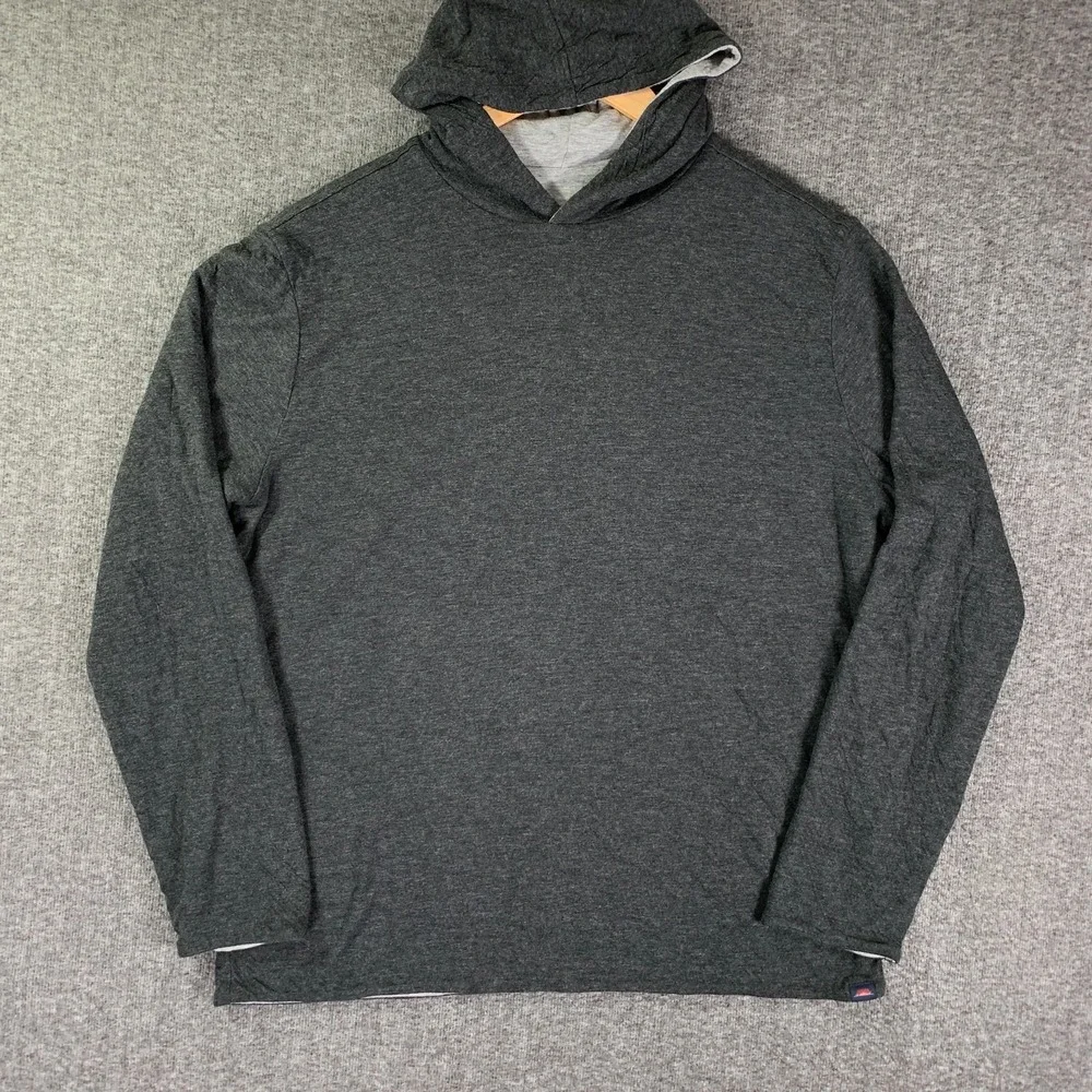 Faherty Hoodie Men Extra Large Reversible Cloud Gray Soft Pullover